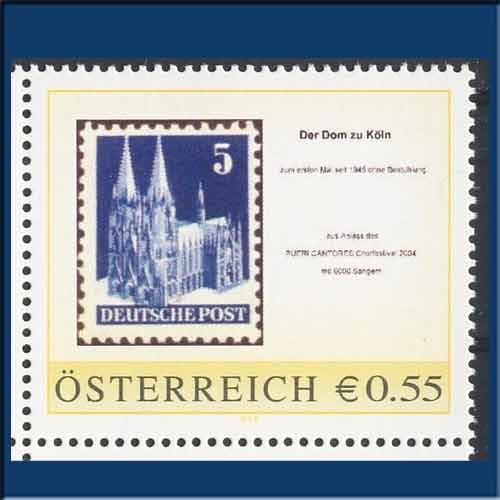 Aus diesem anlass gibt die deutsche post am 4. Briefmarke Deutsche Post 10 Grün Kölner Dom . Briefmarken 2