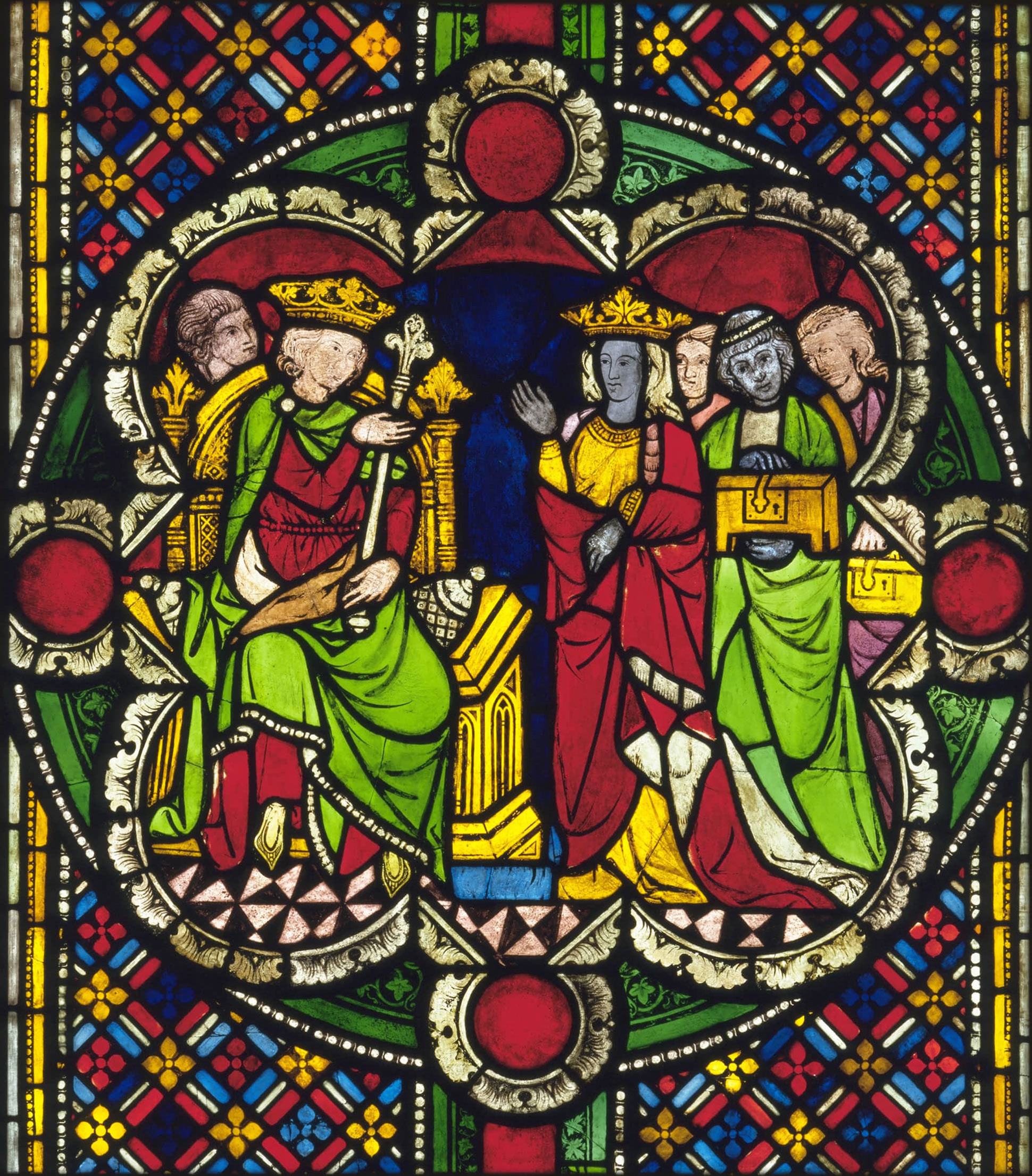 Kirchenfenster Szene mit den Heiligen Drei Königen